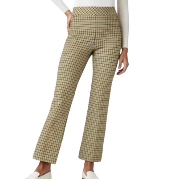 SPANX Pants - Spanx The Perfect Ankle Pants Kick Flare Size 1X Dijon Houndstooth Ponte Pull On